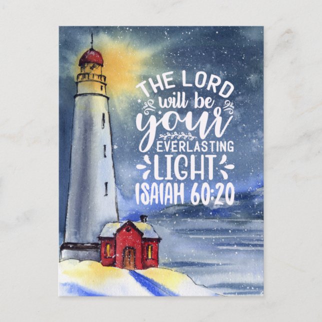 Isaiah 60:20 The Lord Will Be Your Light  Postcard (Front)
