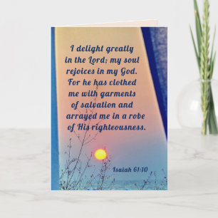 Isaiah 61:10 I Delight Greatly in the Lord Bible Card