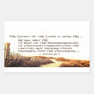 Isaiah 61:1 The Spirit of the Lord is upon Me, Rectangular Sticker