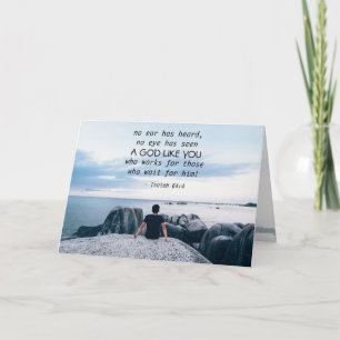 Isaiah 64:4 no ear has heard, Bible Verse Card