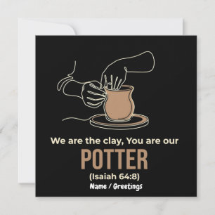 Isaiah 64:8 Potter and Clay Minimalist Line Art Invitation