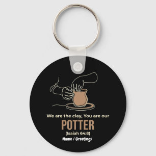 Isaiah 64:8 Potter and Clay Minimalist Line Art  Key Ring