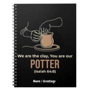 Isaiah 64:8 Potter and Clay Minimalist Line Art Notebook