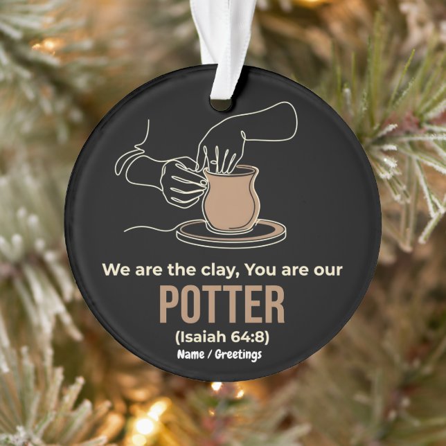 Isaiah 64:8 Potter and Clay Minimalist Line Art  Ornament (Tree)