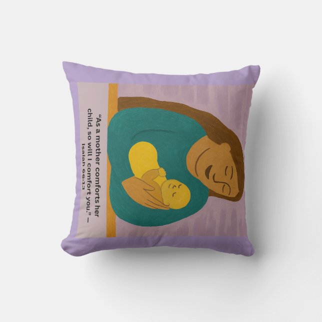 Isaiah 66:13 Comforting Mother and Baby Postcard Cushion (Front)