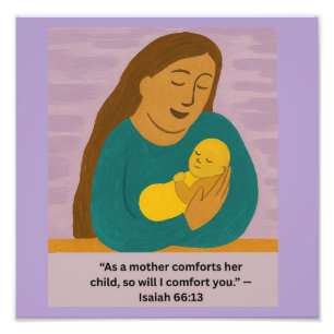 Isaiah 66:13 Comforting Mother and Baby Postcard Photo Print