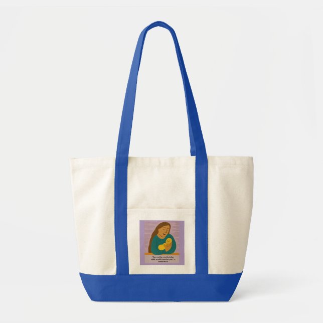 Isaiah 66:13 Comforting Mother and Baby Postcard Tote Bag (Front)