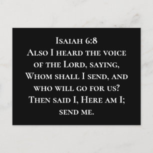 Isaiah 6:8 Here Am I, Send Me Christian Missions Postcard