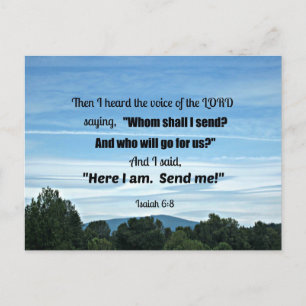 Isaiah 6:8 Then I heard the voice of the Lord Postcard