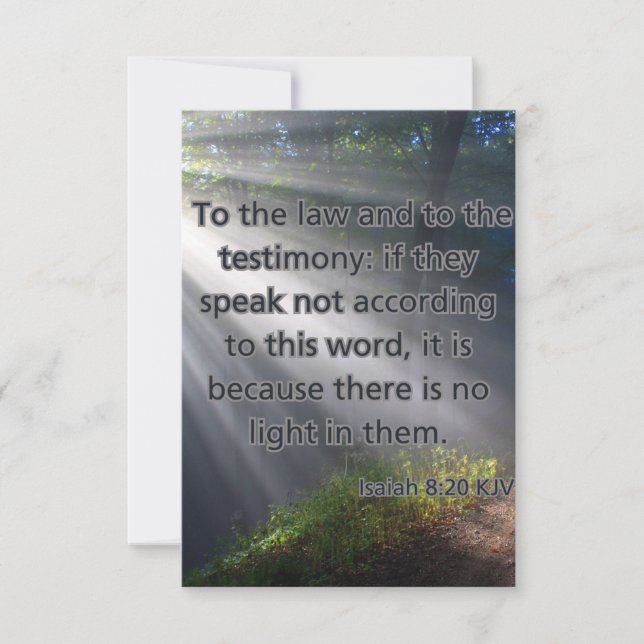 Isaiah 8:20 KJV Bible Scripture Pic Greeting Card (Front)
