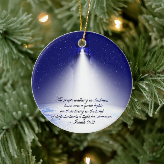 Isaiah 9:2 Christmas Ceramic Tree Decoration (Tree)