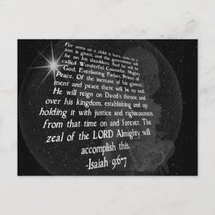 Isaiah 9:6-7 Unto Us a Child is Born - Jesus Postcard