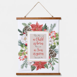 Isaiah 9:6 For to us a Child is Born Christmas Hanging Tapestry