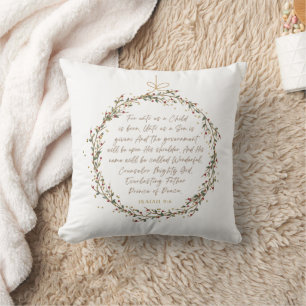 Isaiah 9:6 For Unto Us A Child Christmas Christian Cushion