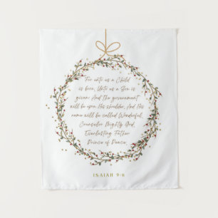 Isaiah 9:6 For Unto Us A Child Christmas Christian Tapestry