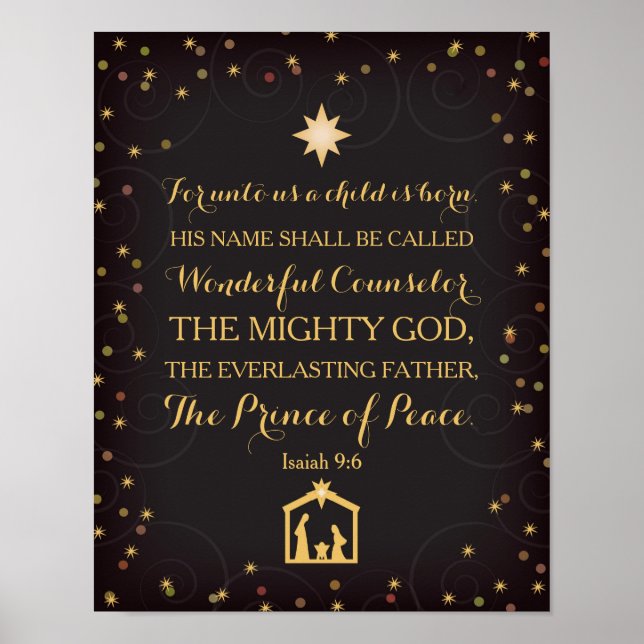 Isaiah 9:6 For Unto Us A Child Is Born (11x14) Poster (Front)