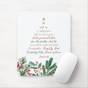 Isaiah 9:6 For Unto Us A Child is Born Christmas Mouse Mat