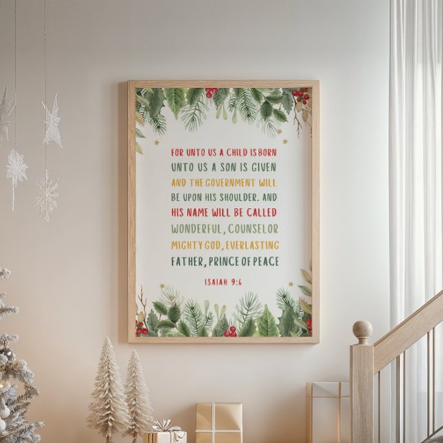 Isaiah 9:6 For Unto Us A Child is Born Christmas Poster (Creator Uploaded)