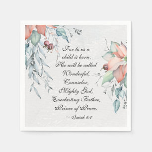 Isaiah 9:6 He will be called Wonderful...Christmas Napkin