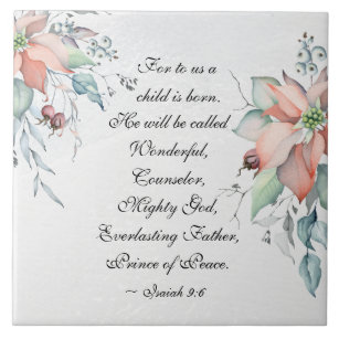 Isaiah 9:6 He will be called Wonderful...Christmas Tile