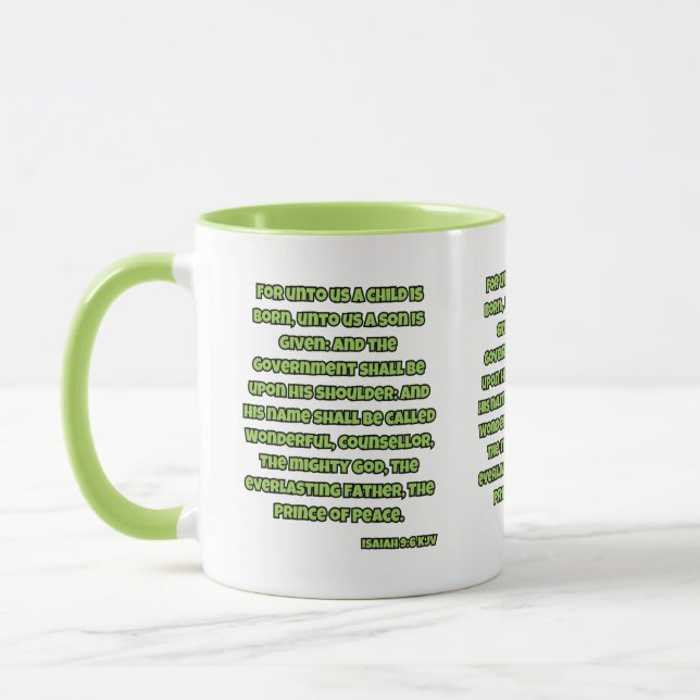 Isaiah 9:6 KJV Bible Scripture Two-Tone Mug (Left)