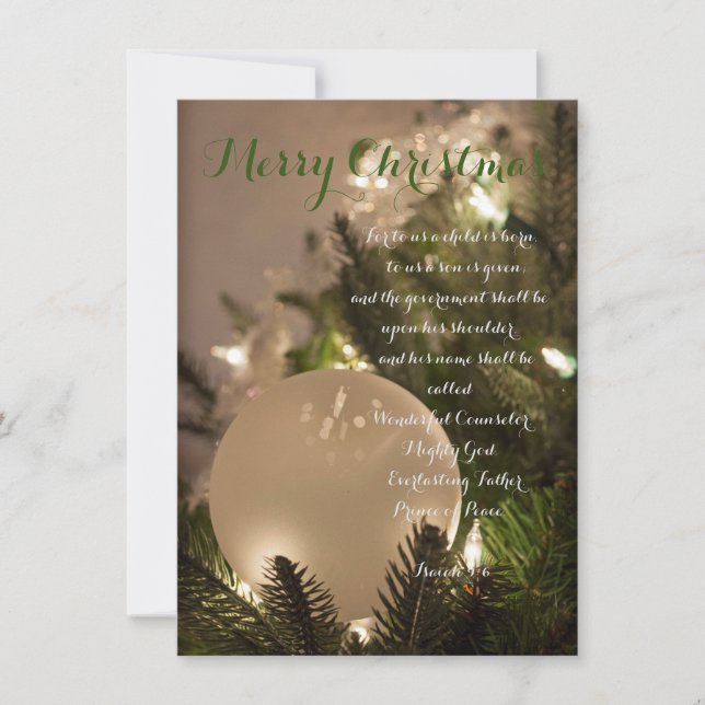 Isaiah 9:6 Merry Christmas Holiday Card (Front)