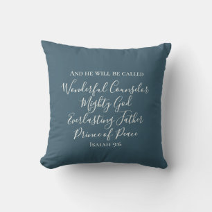 Isaiah 9:6 Original Watercolor Baby Jesus Nativity Cushion