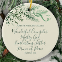 Isaiah 9:6 Personalised Modern Pine Christmas Gift