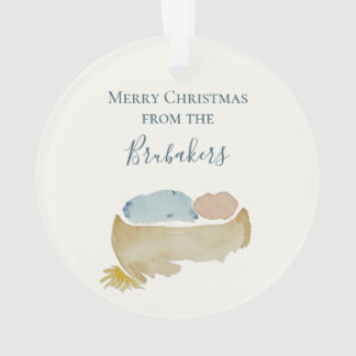 Isaiah 9:6 Personalised Watercolor Baby Jesus Ornament