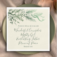 Isaiah 9:6 Scripture Custom Modern Pine Christmas