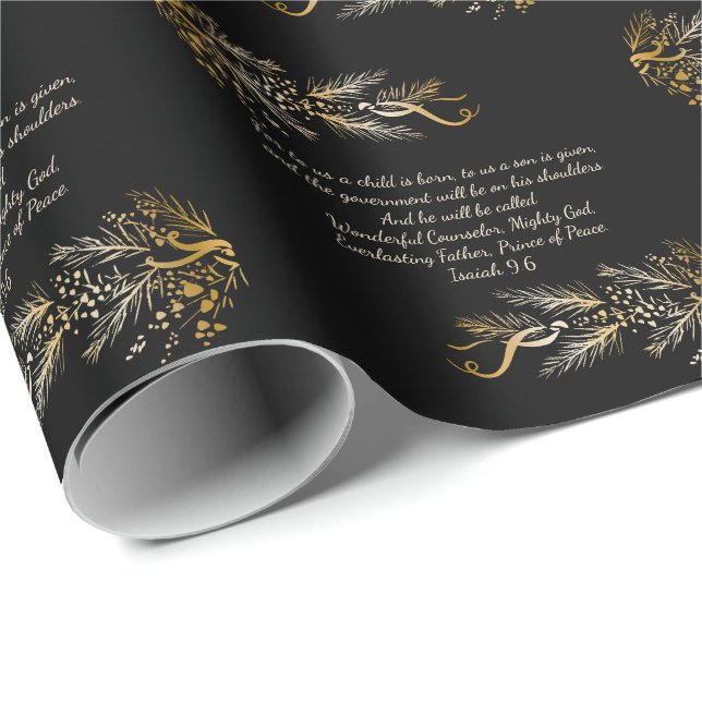 Isaiah 9:6 To Us A Child Is Born Unique Christmas Wrapping Paper (Roll Corner)