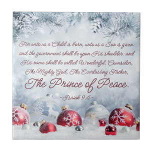 Isaiah 9:6 Unto us a Child is Born Christmas Tile