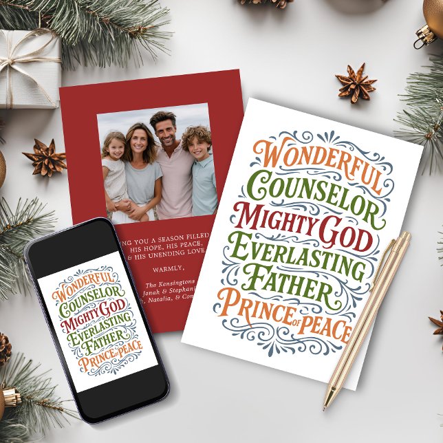 Isaiah 9 Christmas Bible Verse Holiday Photo Card (Isaiah 9 Christmas Bible Verse Holiday Photo Christmas Cards with Digital Download option)