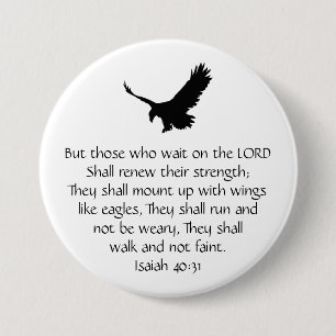 Isaiah Bible Scripture Wait Upon the Lord Eagle 7.5 Cm Round Badge