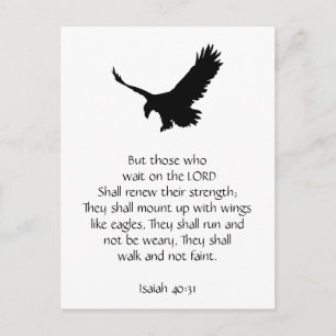 Isaiah Bible Scripture Wait Upon the Lord Eagle Postcard