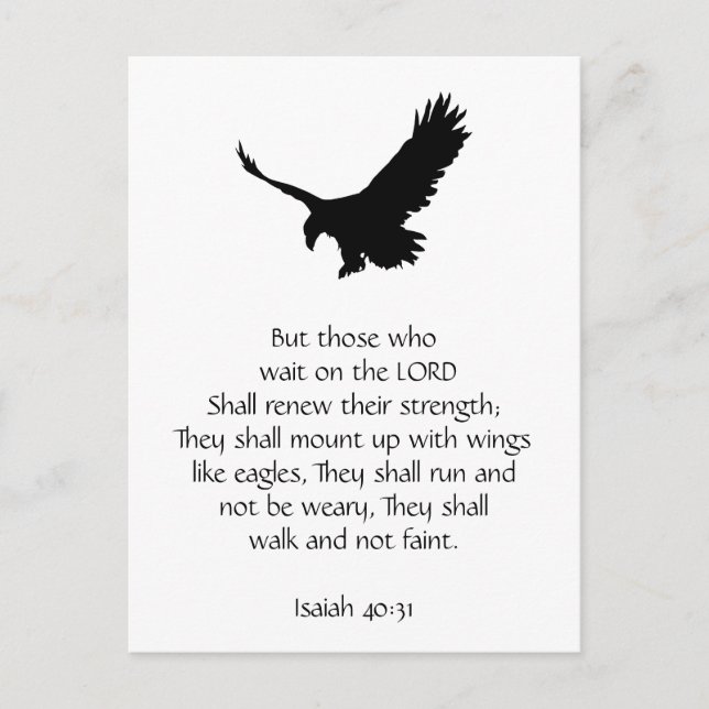 Isaiah Bible Scripture Wait Upon the Lord Eagle Postcard (Front)