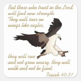 Isaiah Bible Verse Square Sticker