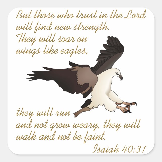 Isaiah Bible Verse Square Sticker (Front)