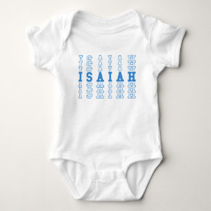 Isaiah Blue Personalised Repeat Name Baby Bodysuit