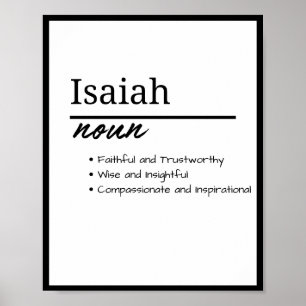 Isaiah, Boy Personalised Name Definition Poster