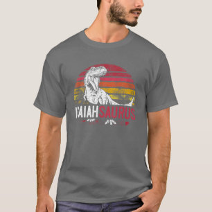 Isaiah Saurus Funny Personalized Dinosaur T Rex Na T-Shirt