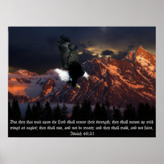 Isaih 40:31 Scripture Eagle Portrait Poster