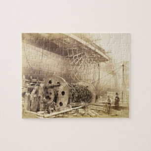 Isambard Kingdom Brunel (1806-59) beside the 'Grea Jigsaw Puzzle