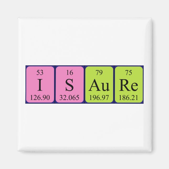 Isaure periodic table name magnet (Front)