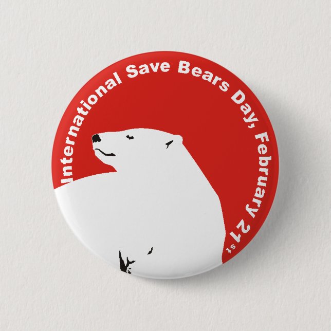 ISBD POLAR BEAR 6 CM ROUND BADGE (Front)