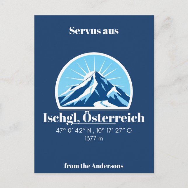 Ischgl Austria Germany mountain Postcard (Front)