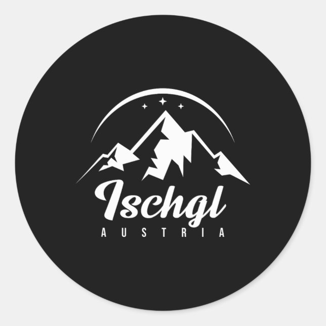 Ischgl Austria Ski Resort Skiing Snowboarding Souv Classic Round Sticker (Front)