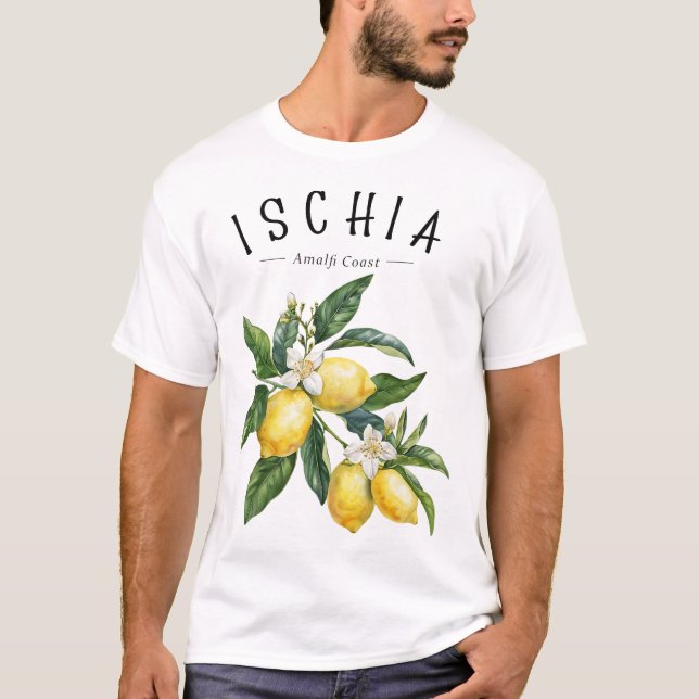  Ischia Amalfi Coast Italy Lemon Italian Fruit  T-Shirt (Front)