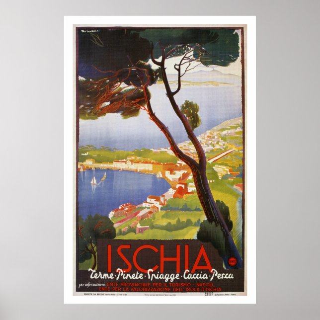 Ischia Island Italy summer travel ad Poster (Front)