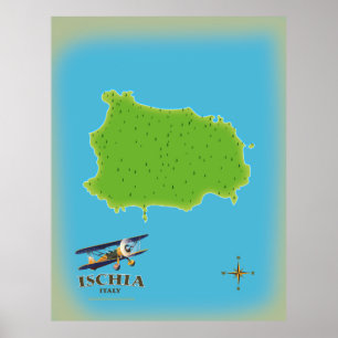 Ischia Italy travel poster